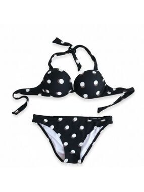 Coral Reef Black Polka Dot Bikini 32A/B 34A/B Medium